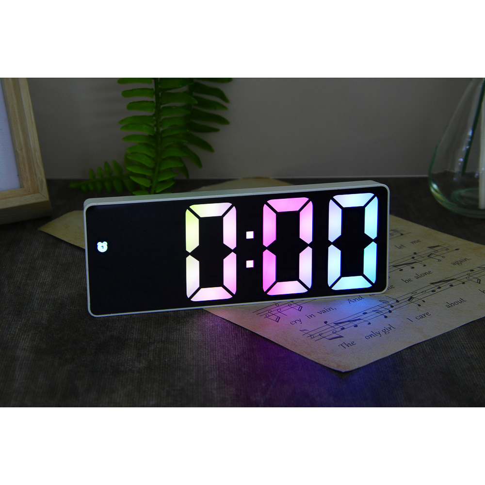 LADECOR CHRONO Будильник электронный, 16x6x2 см, АВС пластик, 3xAАA, оправа цвет белый, арт.№ 529-313