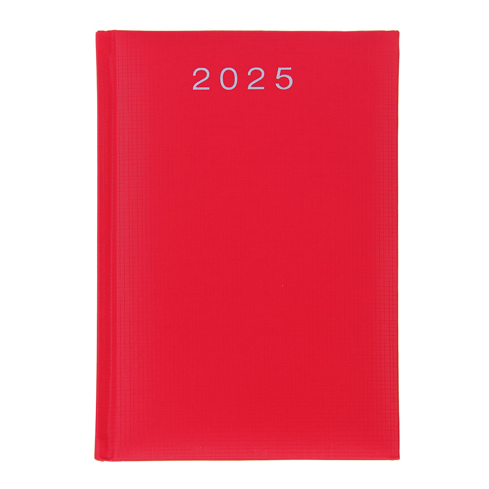 Ежедневник на 2025 "ТЕКСТУР" А5, 352 стр., твердая обложка с поролоном, фактурный бумвинил, красный, арт.№ 572-227