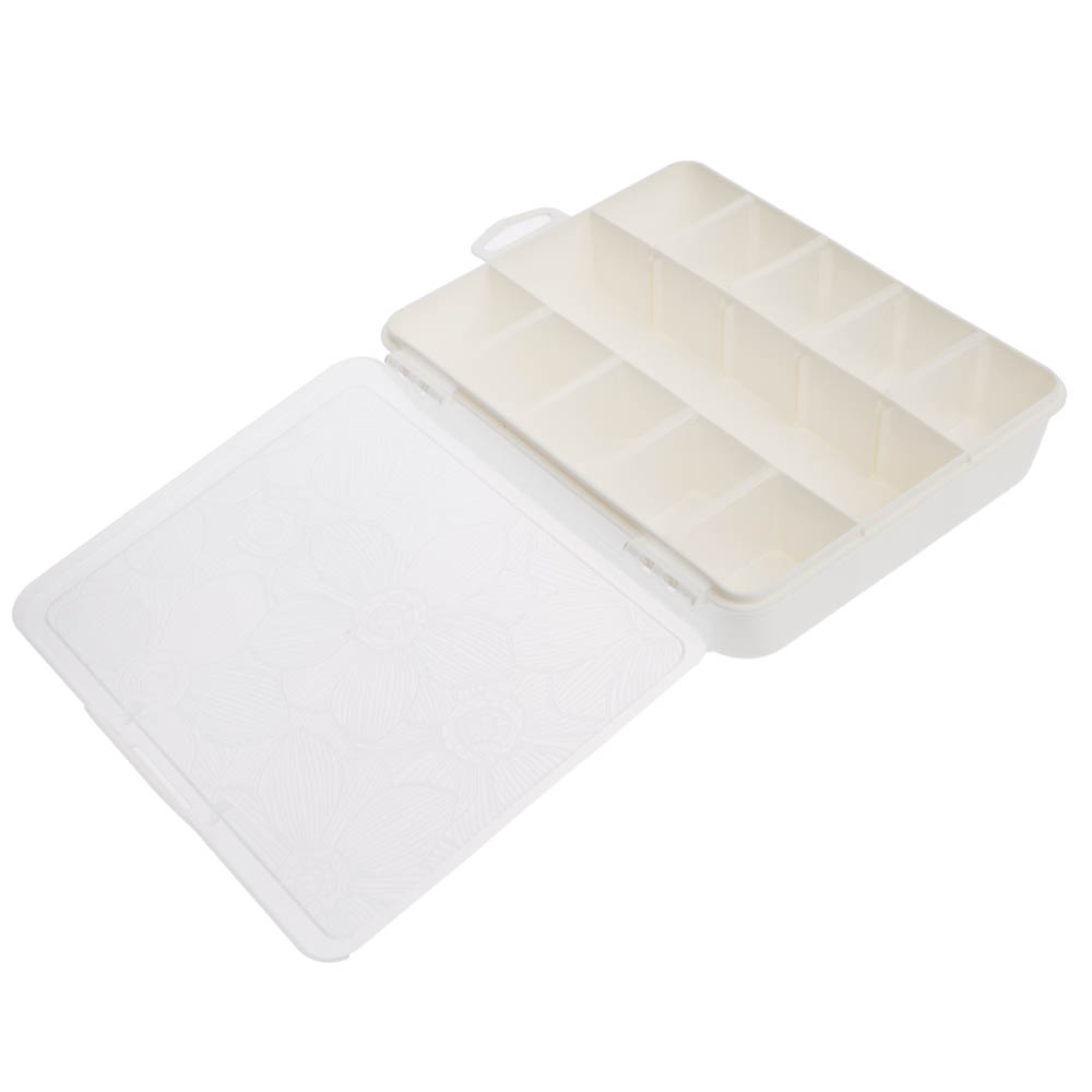 Органайзер для мелочей Keeplex Fiori с разделителями M 19х16х4,5см, пластик, белое облако, арт.№ 457-044