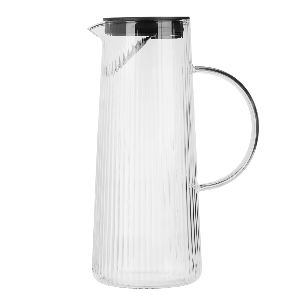 Кувшин с крышкой тм MILLIMI Симпл, 1500мл, стекло, рифленый, инд. упак, арт.№ 878-692