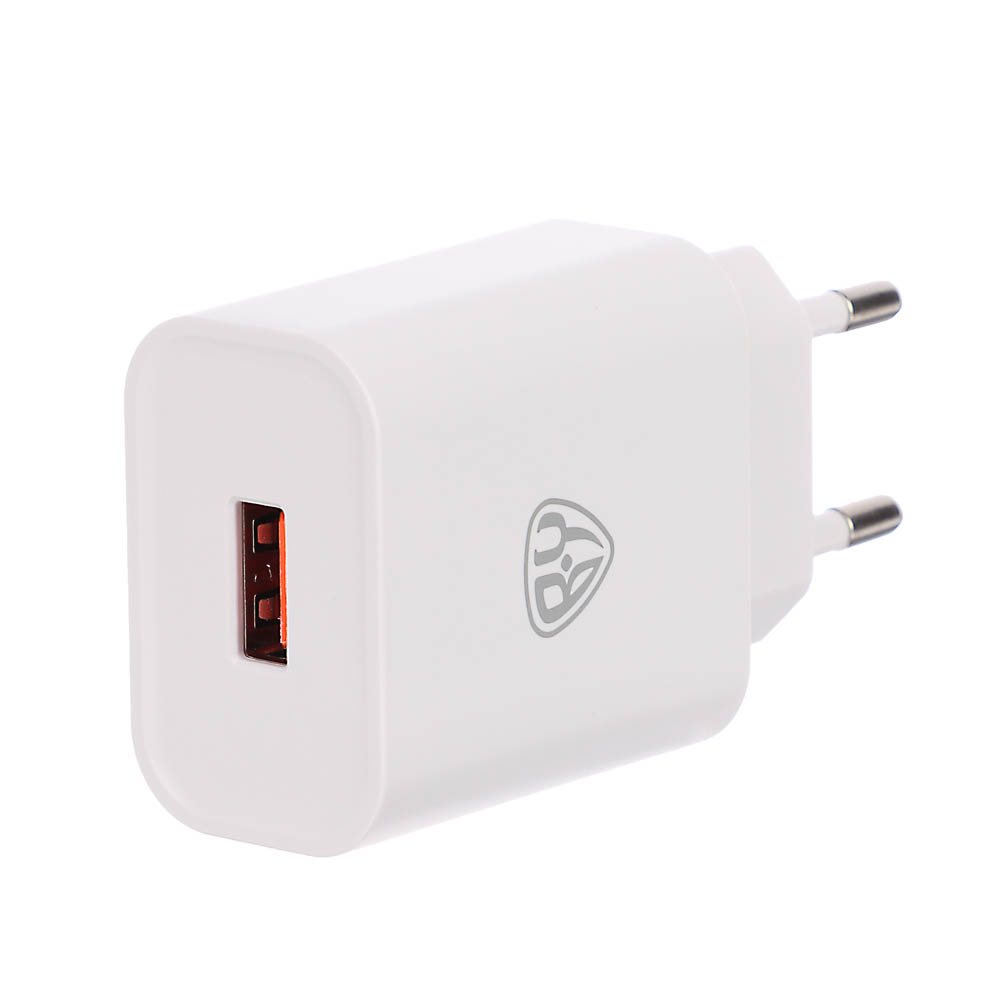 Сетевое зарядное устройство BY Jupiter 18Вт, USB-A, QC, 110-220В, 50/60 Гц, пластик, белый, арт.№ 916-263