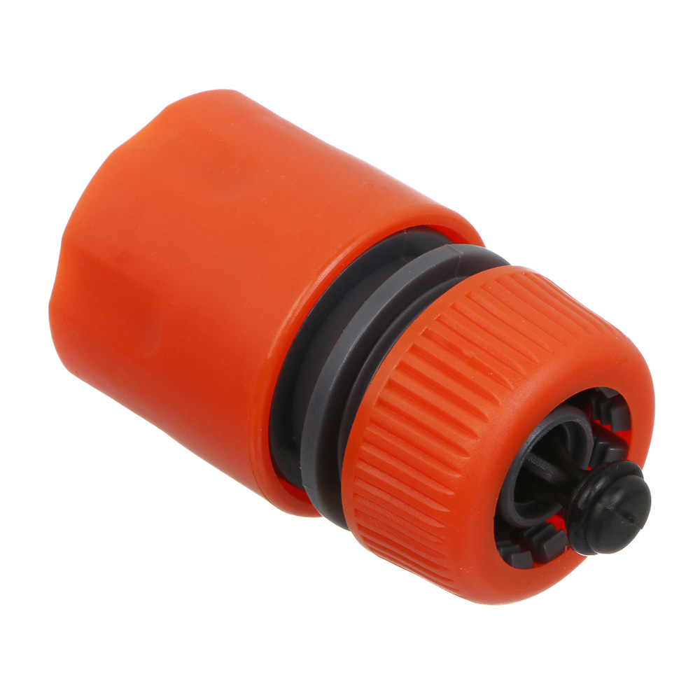 INBLOOM Коннектор быстросъемный для шланга d1/2", аквастоп, пластик, арт.№ 160-029