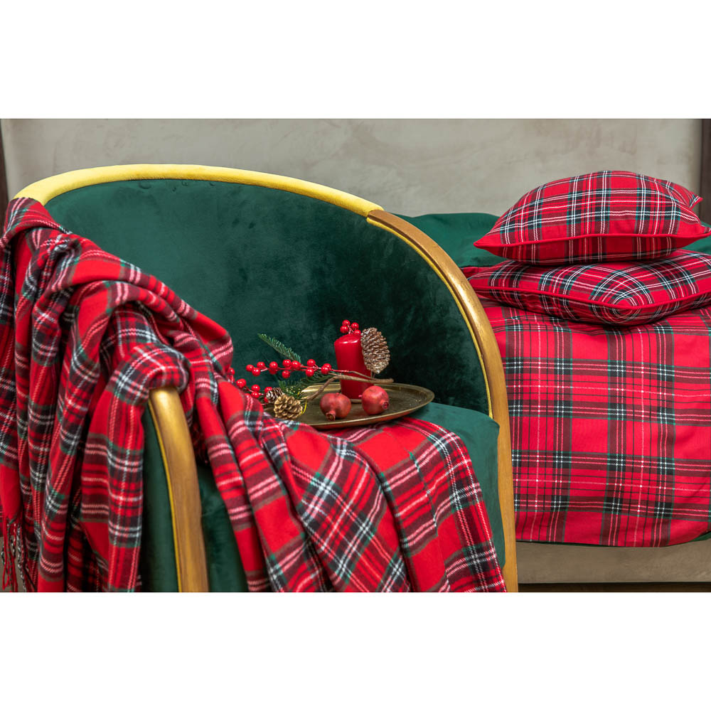 PROVANCE Шотландка Наволочка декоративная 40х40см, 100% хлопок, арт.№ 492-031