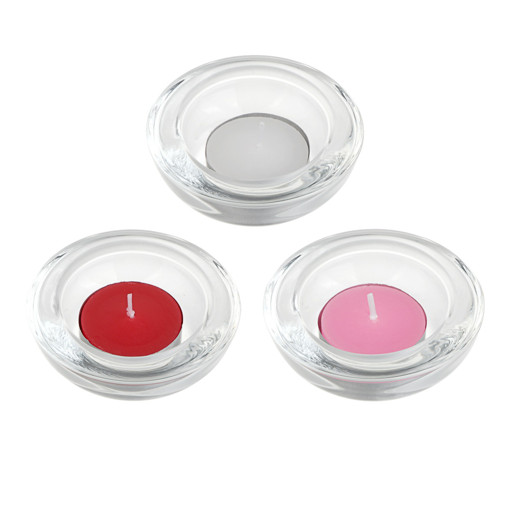 LADECOR Набор ароматических свечей с подсвечниками, (10+2), стекло, парафин, 4 аромата, арт.№ 508-818