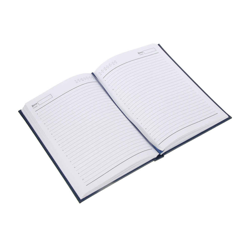 Ежедневник недатированный "БИЗНЕС" А5, 320 стр., тв.обл.с поролоном, искусственная кожа, синий, арт.№ 572-126