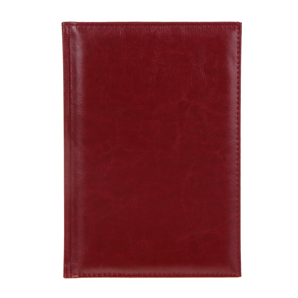 Ежедневник недатированный "БИЗНЕС" А5, 320 стр., тв.обл.с поролоном, искусственная кожа, красный, арт.№ 572-128