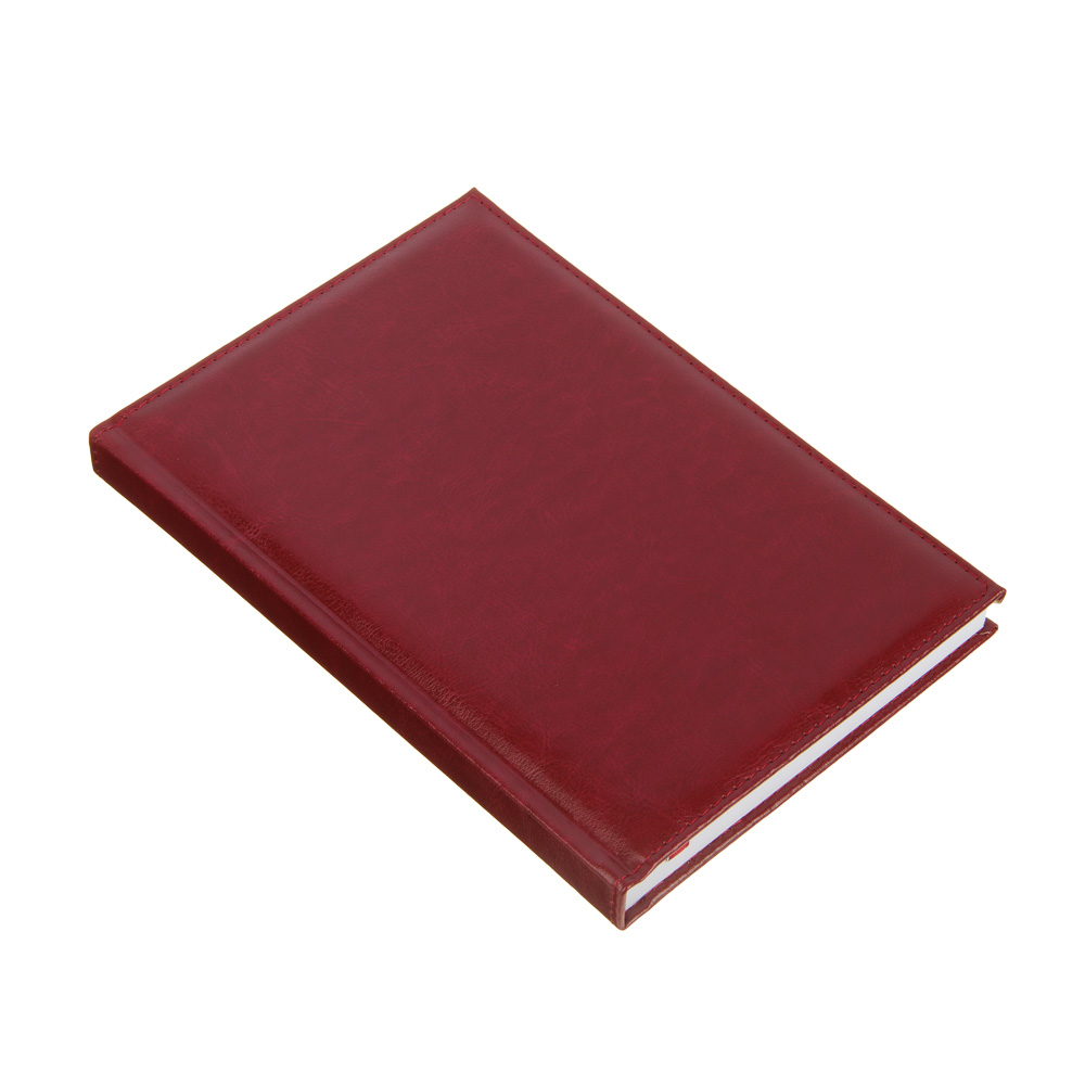 Ежедневник недатированный "БИЗНЕС" А5, 320 стр., тв.обл.с поролоном, искусственная кожа, красный, арт.№ 572-128