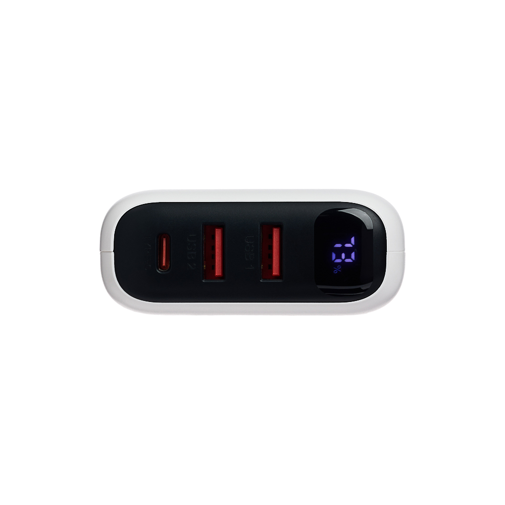 Аккумулятор мобильный BY 20000мАч, 2xUSB-A, 1xUSB-C, 20W, 3A, цифровой индикатор, пластик, белый, арт.№ 031-158