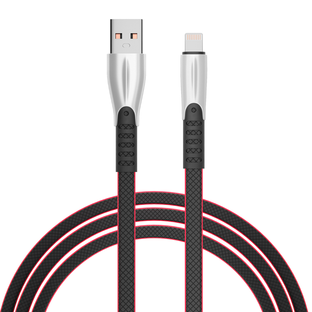 Кабель для зарядки USB(A)-iP BY Кобра, 1м, 2,4А, черный, арт.№ 905-044