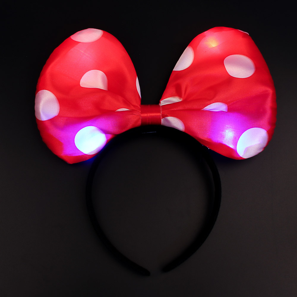 СНОУ БУМ Ободок карнавальный LED, пластик, полиэстер, 3хLR44, 21х23,5 см, 4 цвета, арт.№ 343-105