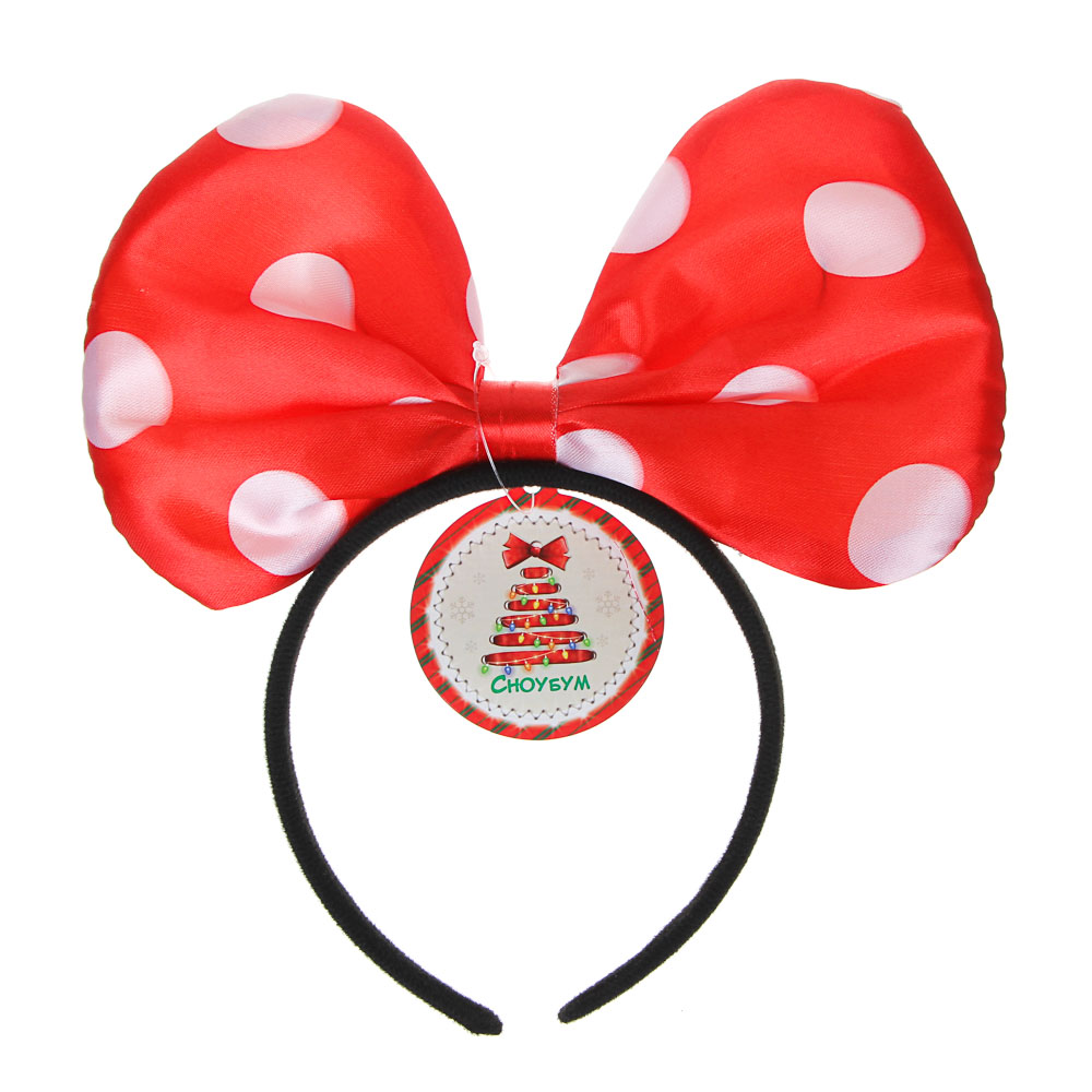 СНОУ БУМ Ободок карнавальный LED, пластик, полиэстер, 3хLR44, 21х23,5 см, 4 цвета, арт.№ 343-105