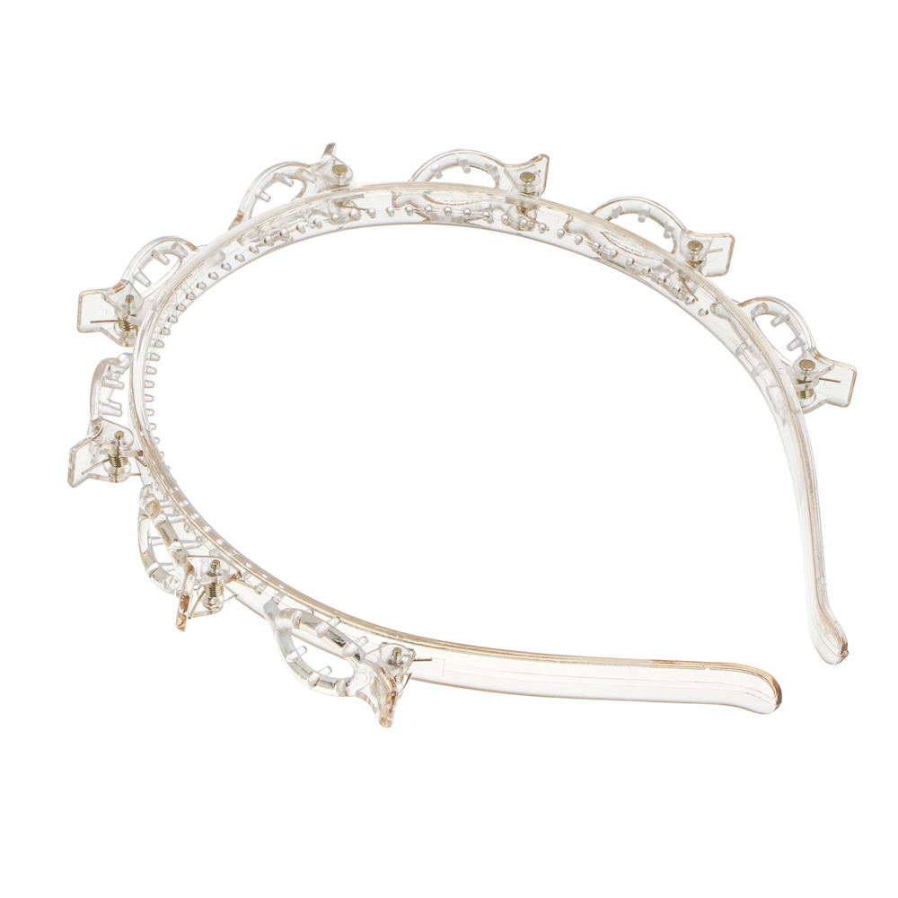 Ободок с крабиками для волос, тм ЮНИLOOK, 14,5x1,5см, полистирол, 1 цвет, #17, арт.№ 323-295