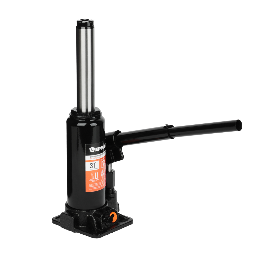 ЕРМАК Домкрат гидравлический бутылочный 3 т, в кейсе, высота подъема 195-380мм, арт.№ 770-078