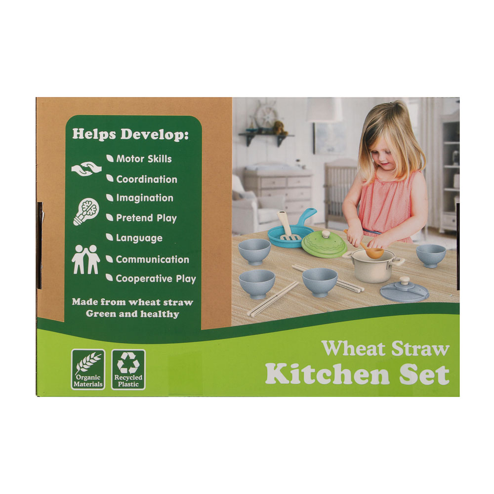 ИГРОЛЕНД Игровой набор посуды "Экопластик", 14 предметов, пластик, 29х10х20 см, арт.№ 294-229