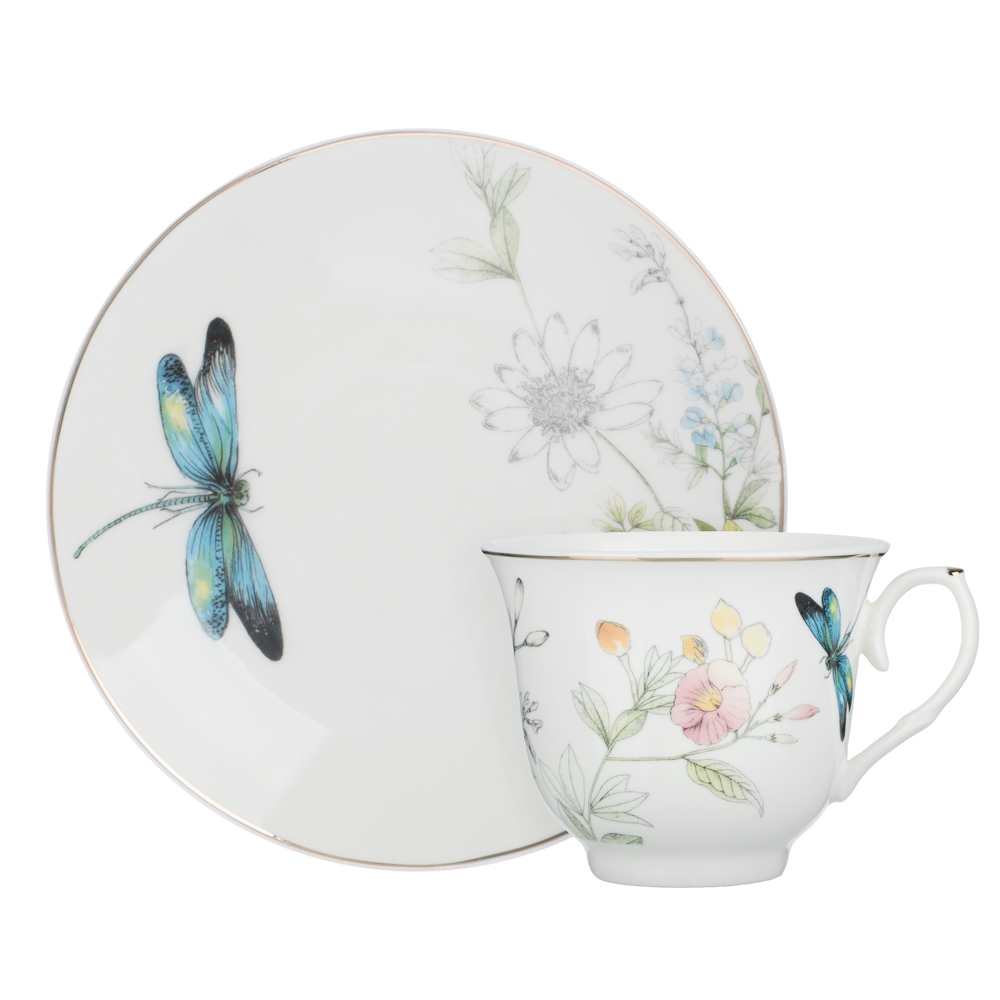 Набор чайный 2 пр., 225мл, MILLIMI, Стрекоза, фарфор, арт.№ 802-561