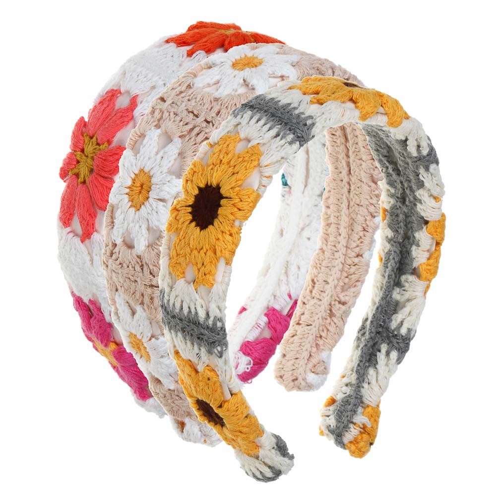 ЮНИLOOK Ободок для волос, 3,5см, полиэстер, пластик, 3 дизайна, арт.№ 323-282