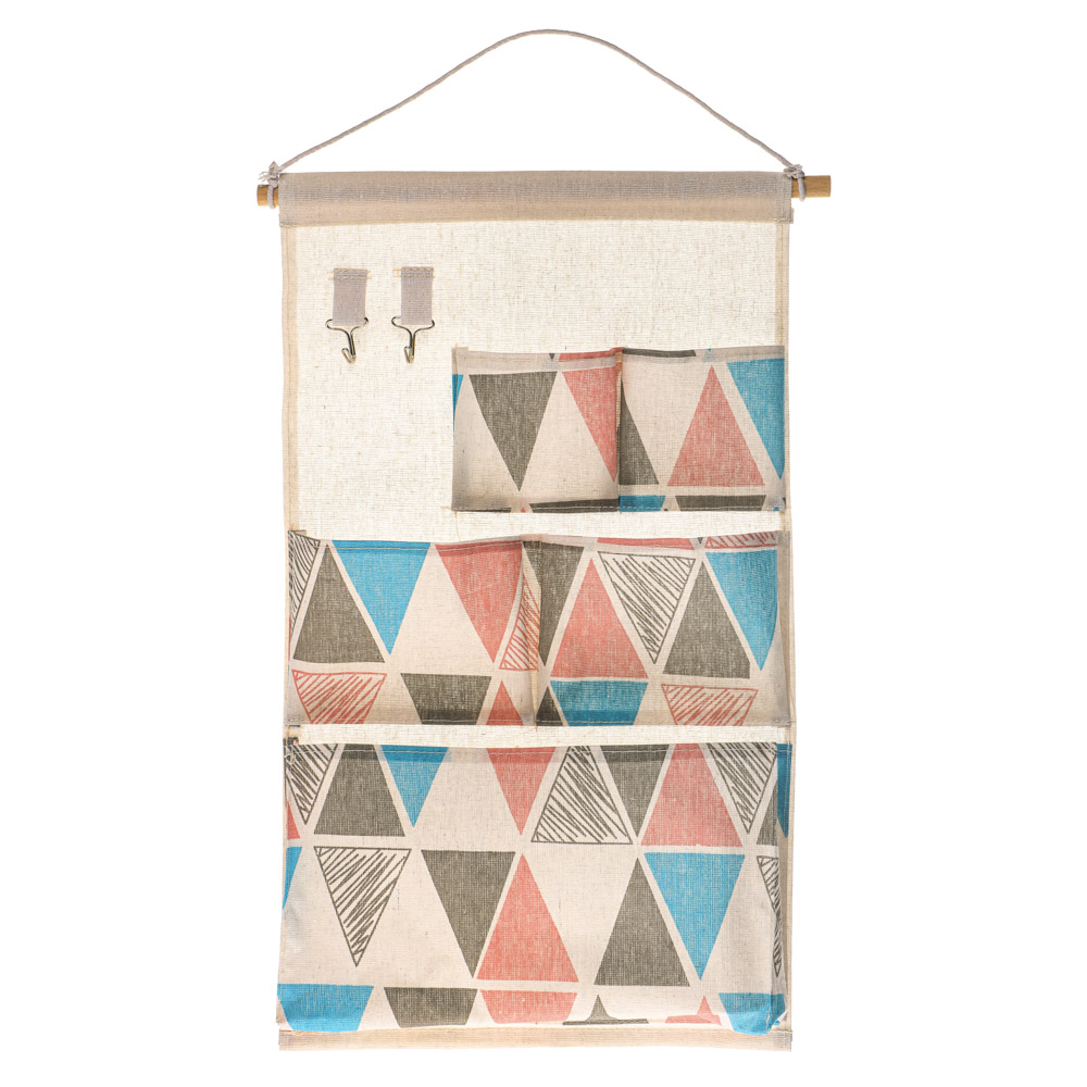 VETTA Барселона Кофр подвесной настенный, 5 объемных карманов, 2 крючка, текстиль, 34х55см,4 дизайна, арт.№ 457-572