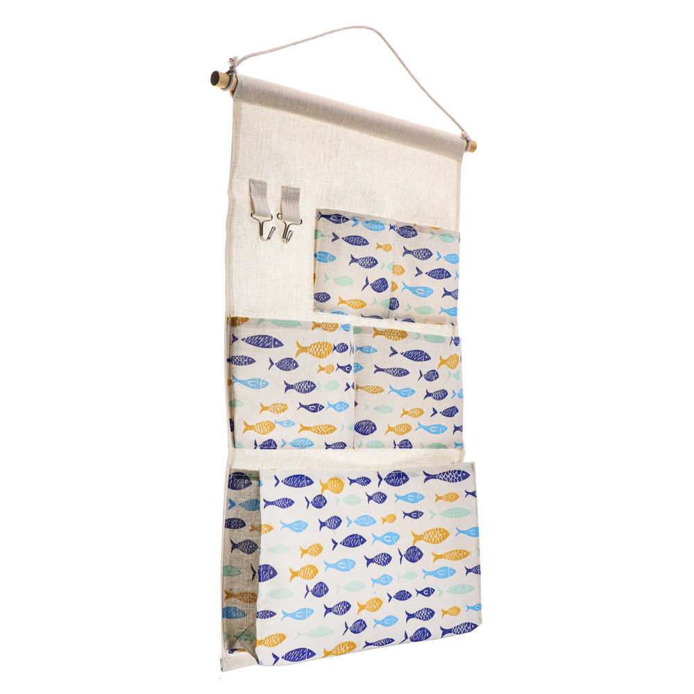 VETTA Барселона Кофр подвесной настенный, 5 объемных карманов, 2 крючка, текстиль, 34х55см,4 дизайна, арт.№ 457-572