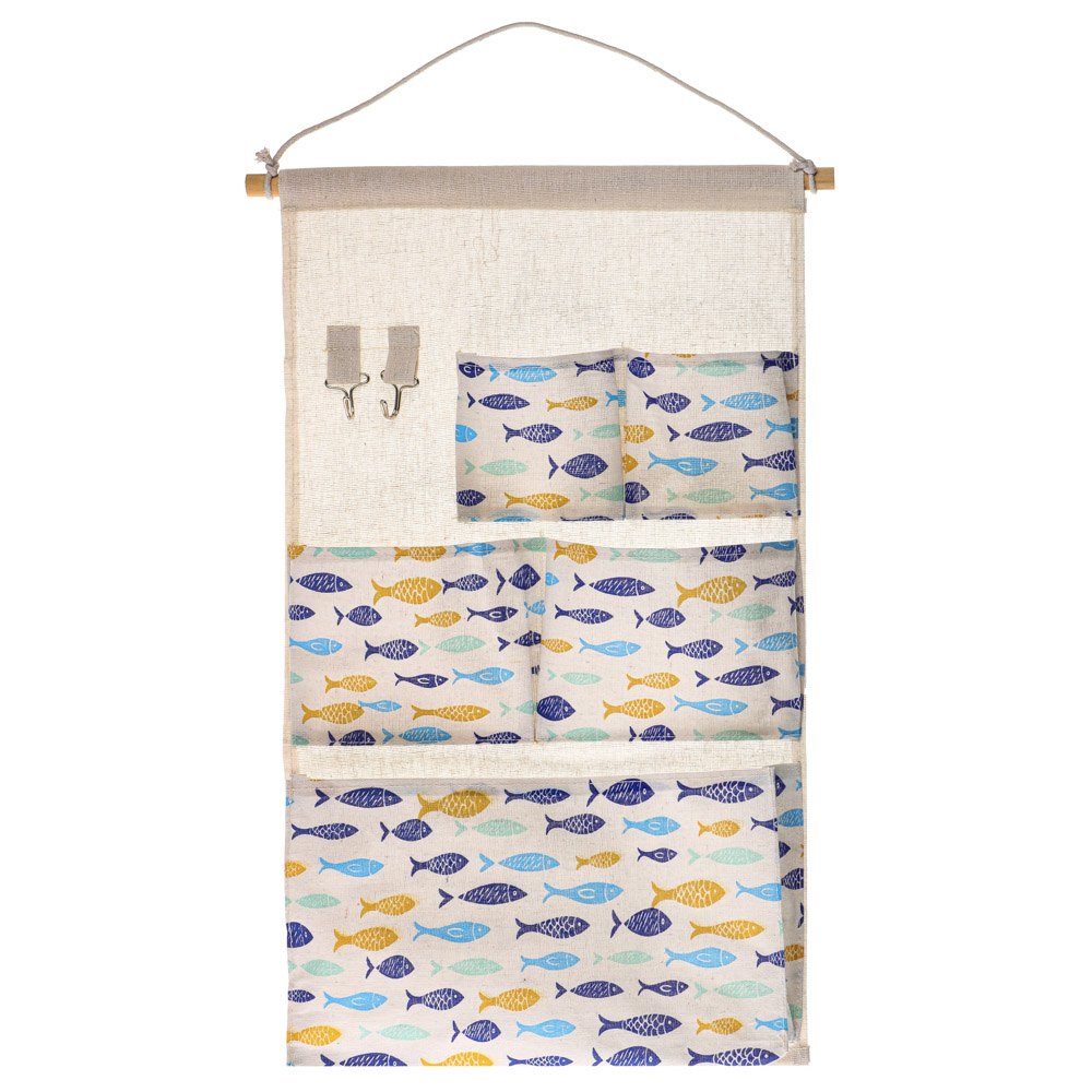 VETTA Барселона Кофр подвесной настенный, 5 объемных карманов, 2 крючка, текстиль, 34х55см,4 дизайна, арт.№ 457-572