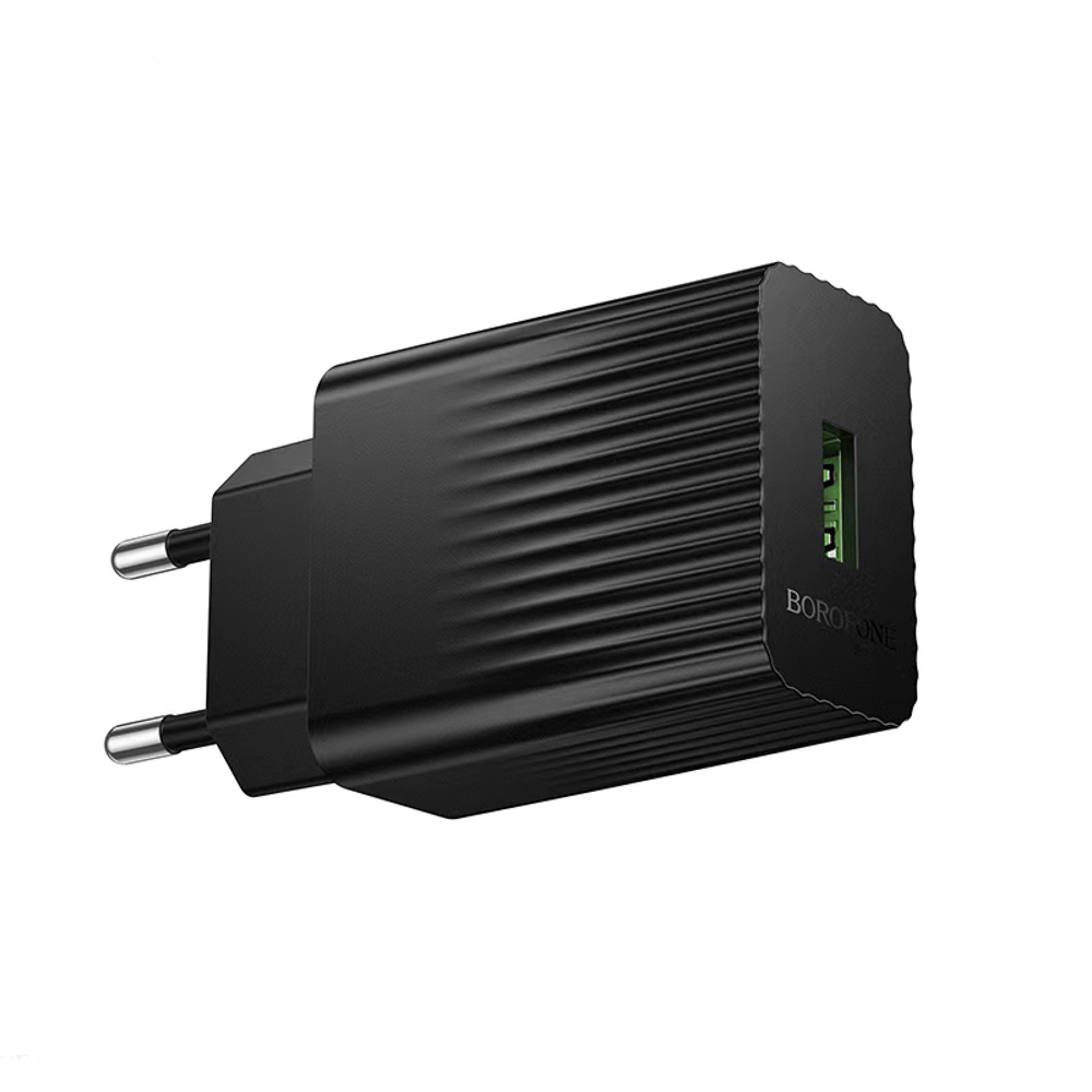 Сетевое зарядное устройство BOROFONE модель BAS72A, USB-A QC 18W, цвет: черный, арт.№ 916-332