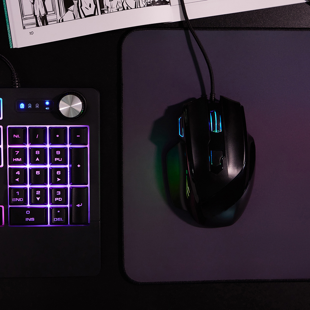 BY Игровая мышь проводная Revolver 12800dpi,7D,A825,RGB,220см, арт.№ 405-055