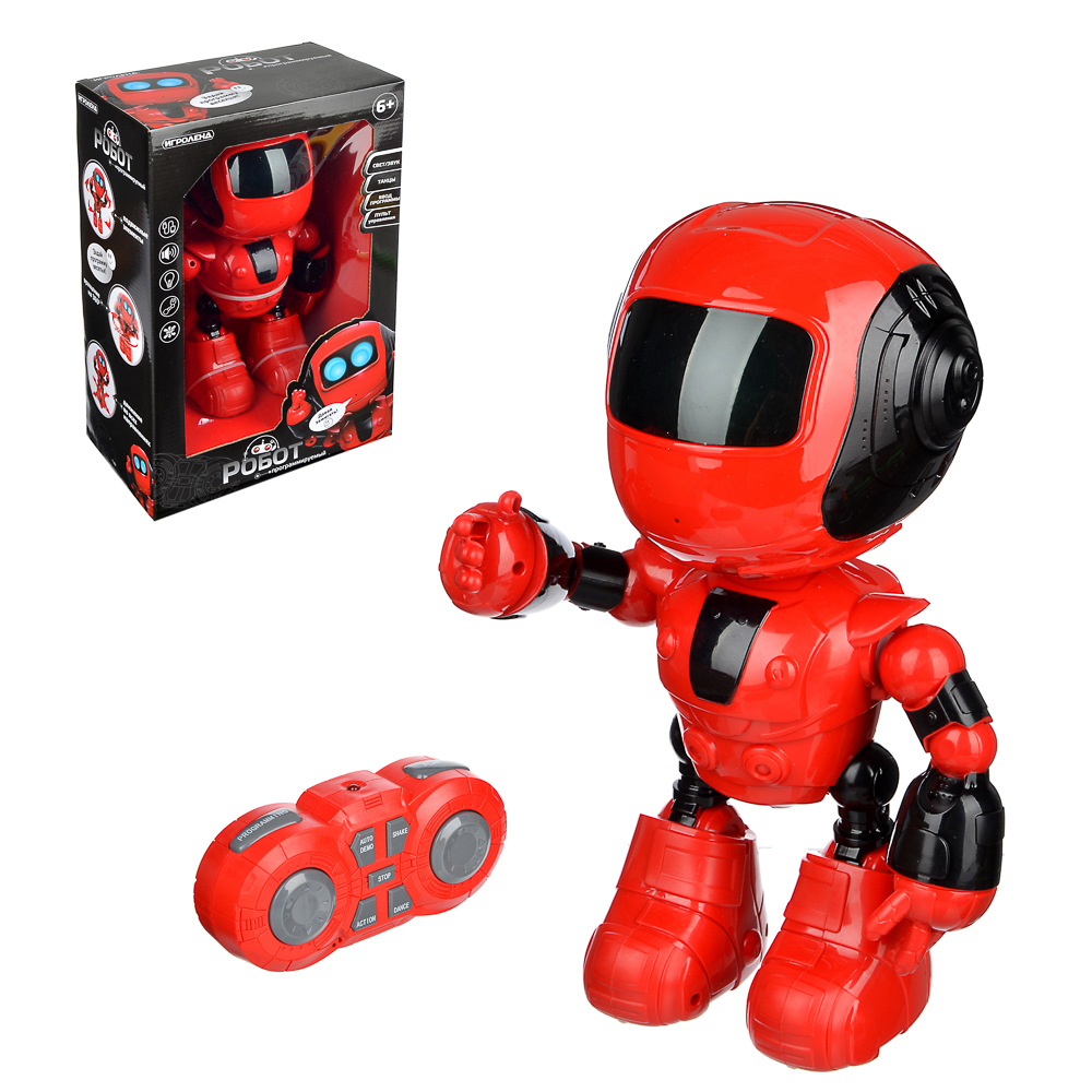 ИГРОЛЕНД Игрушка в виде робота программ. ABS, свет, звук, движ., 2АА, ЗУ/АКБ, 24х15,5х37,5 см, арт.№ 296-069