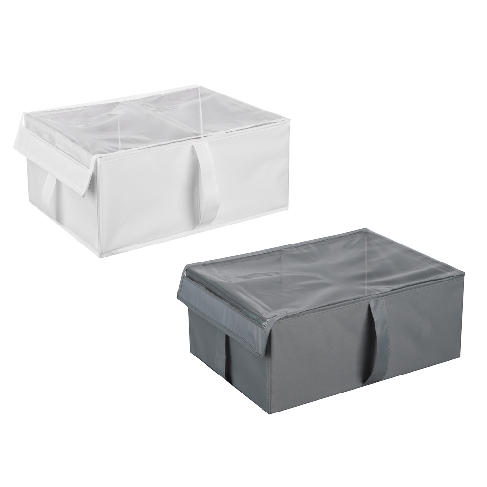 BY Швеция Короб с прозрачной крышкой и ручками, 25х35х15см, 2 цвета, арт.№ 457-610