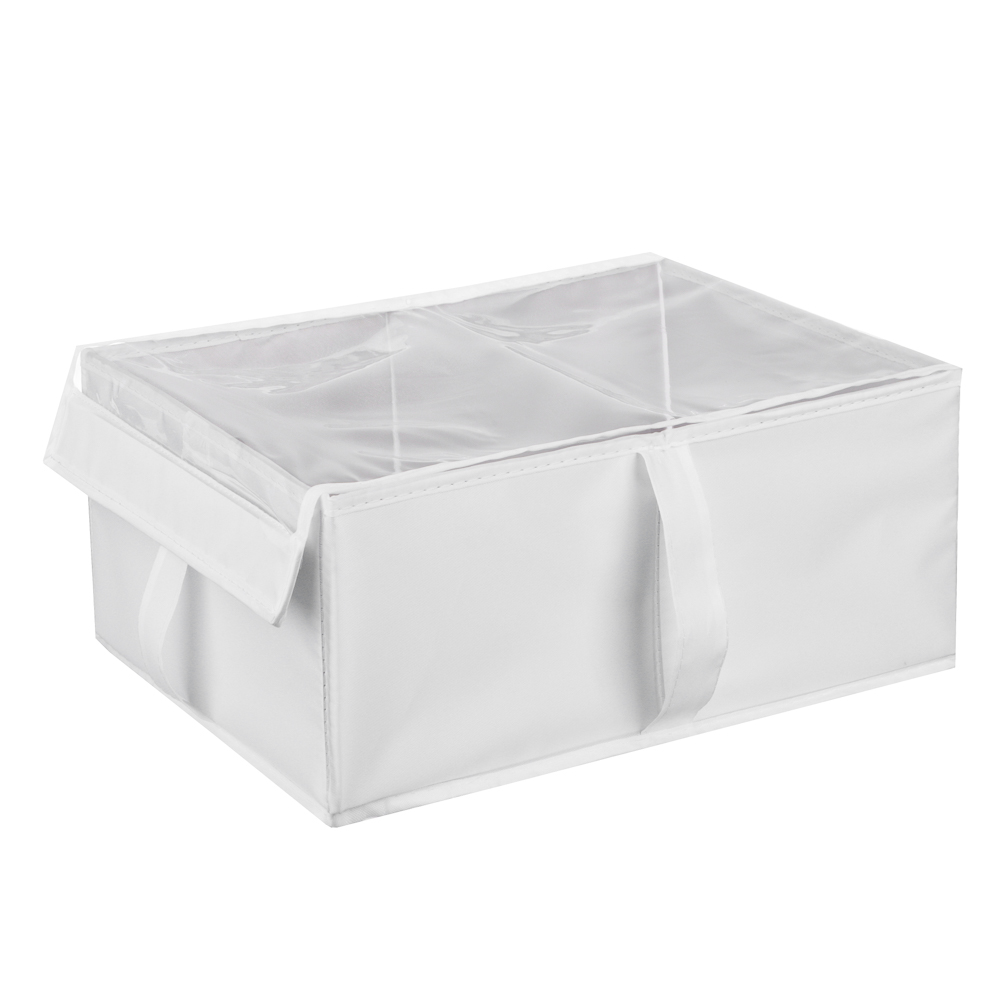 BY Швеция Короб с прозрачной крышкой и ручками, 25х35х15см, 2 цвета, арт.№ 457-610