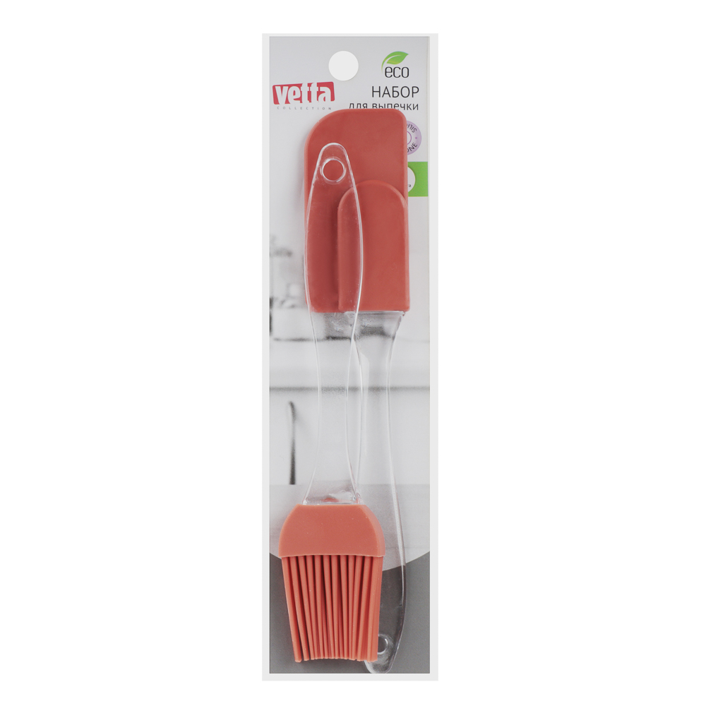 VETTA Набор для выпечки 2пр (кисточка 17см, лопатка 19см), силикон, 3 цвета, арт.№ 891-300