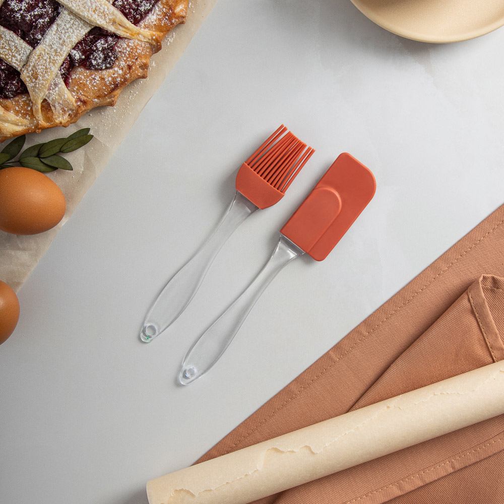 VETTA Набор для выпечки 2пр (кисточка 17см, лопатка 19см), силикон, 3 цвета, арт.№ 891-300