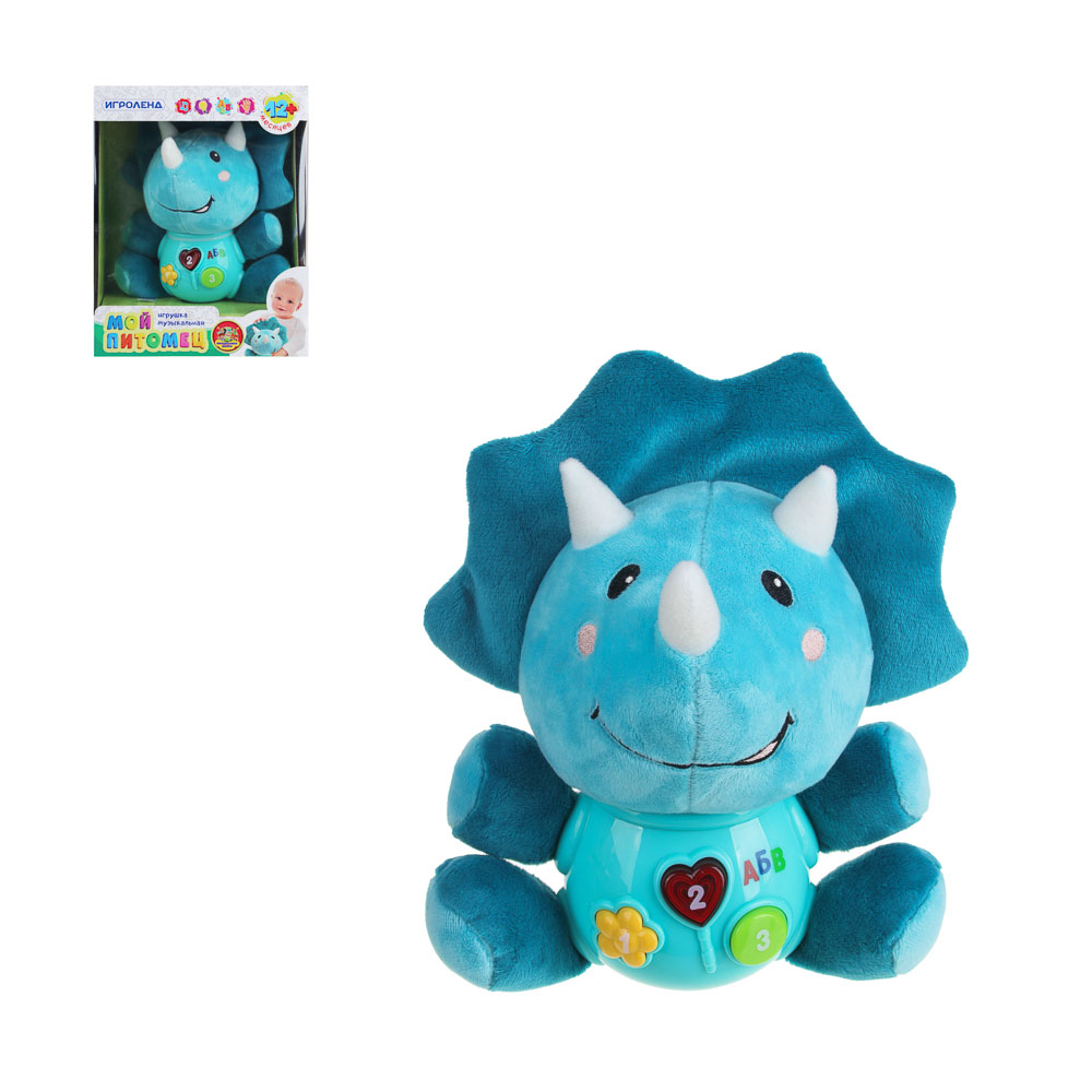 ИГРОЛЕНД Игрушка музыкальная "Мой питомец", свет, звук, ABS, плюш, 2ААА, 19х24х11см, арт.№ 272-705