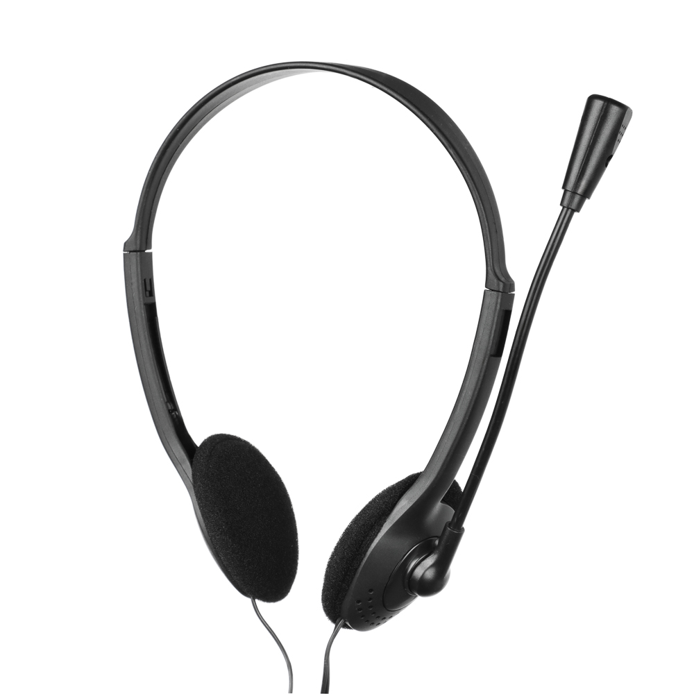 Наушники проводные накладные FORZA, компьютерные с микрофоном, черные, блистер, арт.№ 916-098