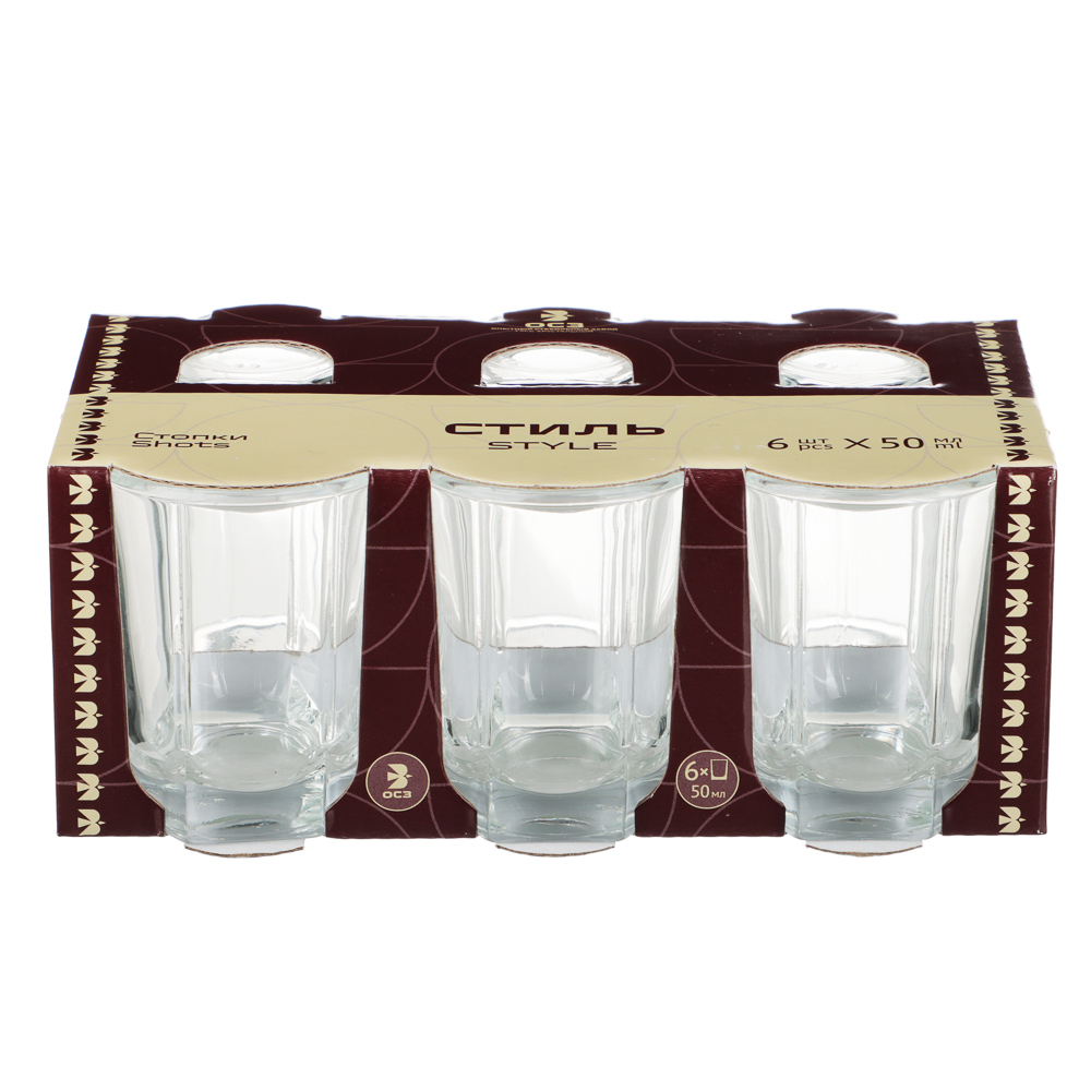 ОСЗ Стиль Набор стопок 6 шт 50 мл, стекло, арт.№ 878-821