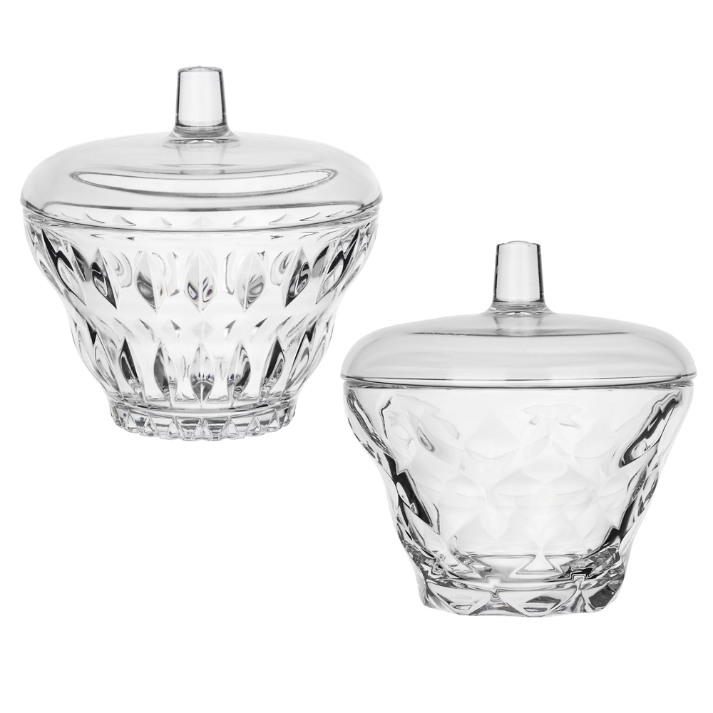 LUMINARC Сахарница с крышкой Айсд Диамант/Айсд Винтаж, стекло, 2 дизайна, арт.№ 828-492