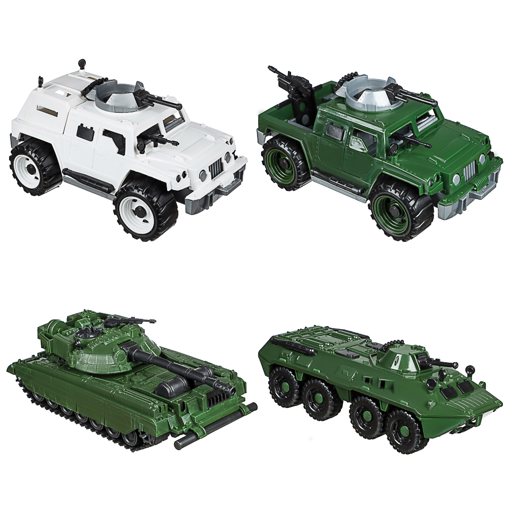 ИГРОЛЕНД Машина игрушечная "Военная техника", пластик, 17x31x14,5 см,  4 диз., для детей 3+, арт.№ 292-425