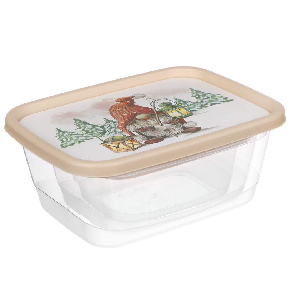 Шишки, Гном Набор контейнеров для продуктов прямоугольных 3шт (0,5л+0,85л+1,5л), пластик, 2 дизайна, арт.№ 861-469