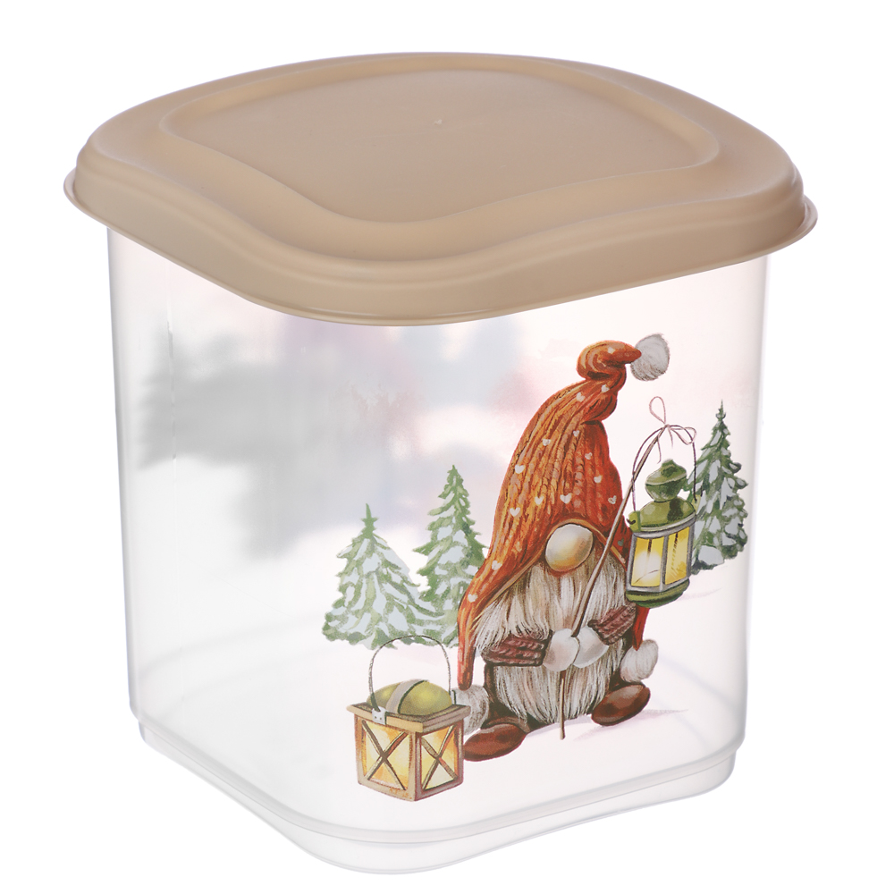 Шишки, Гном Емкость для сыпучих продуктов 1,1л, пластик, 2 дизайна, арт.№ 861-471