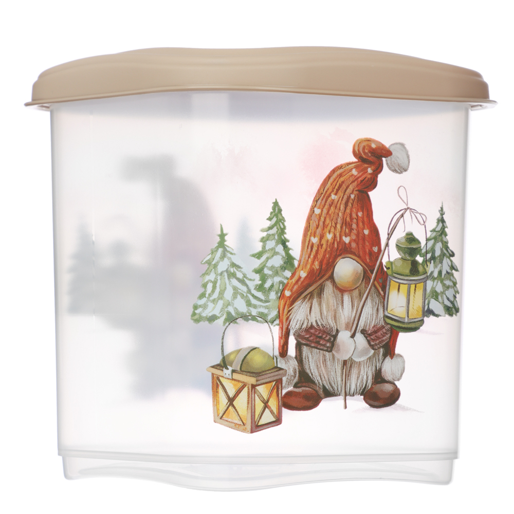 Шишки, Гном Емкость для сыпучих продуктов 1,1л, пластик, 2 дизайна, арт.№ 861-471