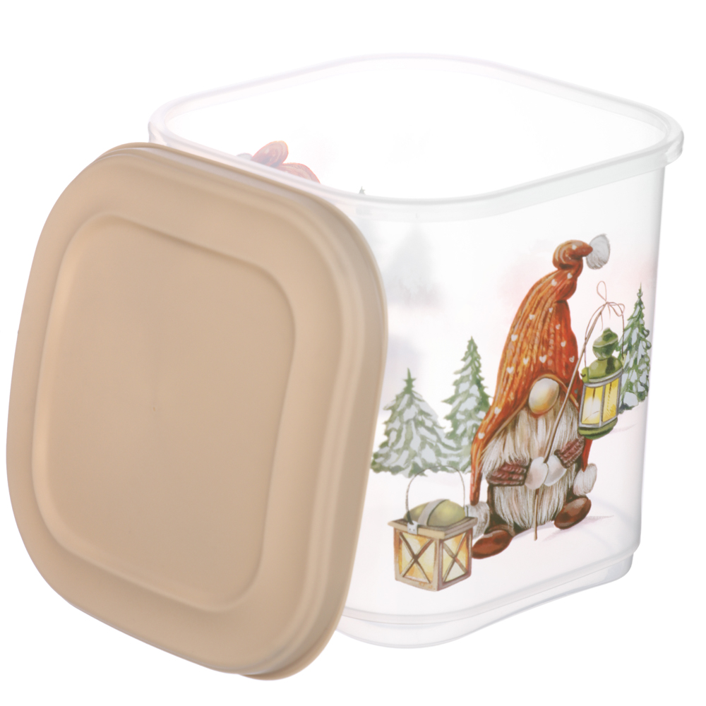 Шишки, Гном Емкость для сыпучих продуктов 1,1л, пластик, 2 дизайна, арт.№ 861-471