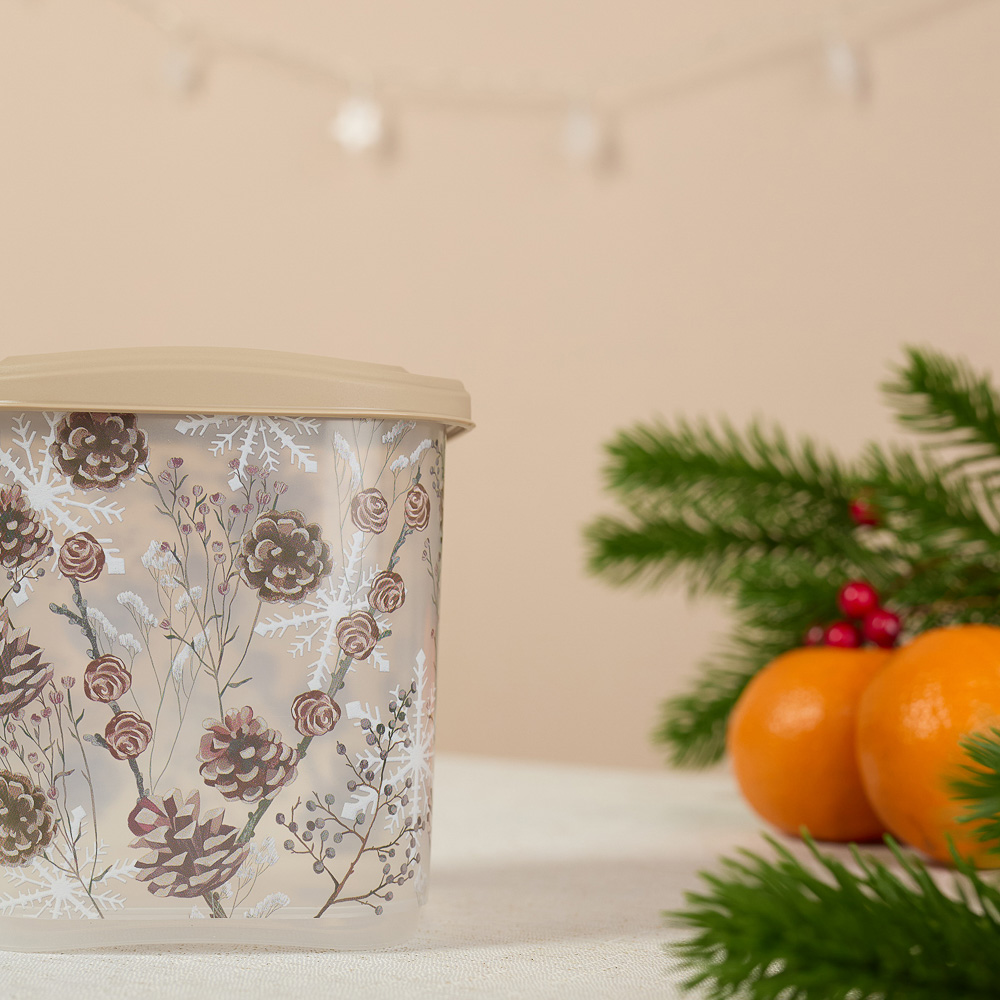 Шишки, Гном Емкость для сыпучих продуктов 1,1л, пластик, 2 дизайна, арт.№ 861-471