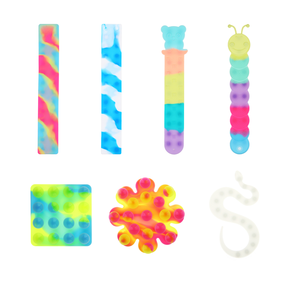 ИГРОЛЕНД Антистресс липучка, силикон, 8-26см, 7 дизайнов, арт.№ 297-085