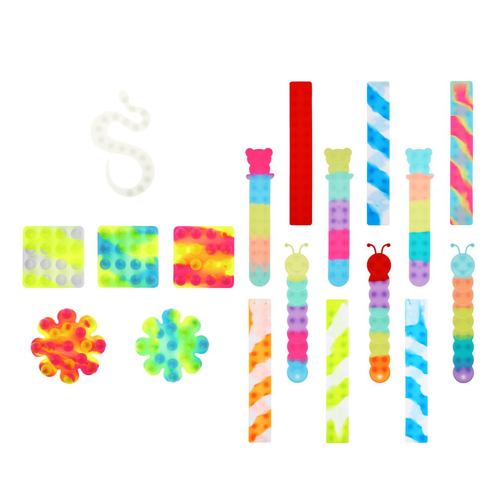 ИГРОЛЕНД Антистресс липучка, силикон, 8-26см, 7 дизайнов, арт.№ 297-085