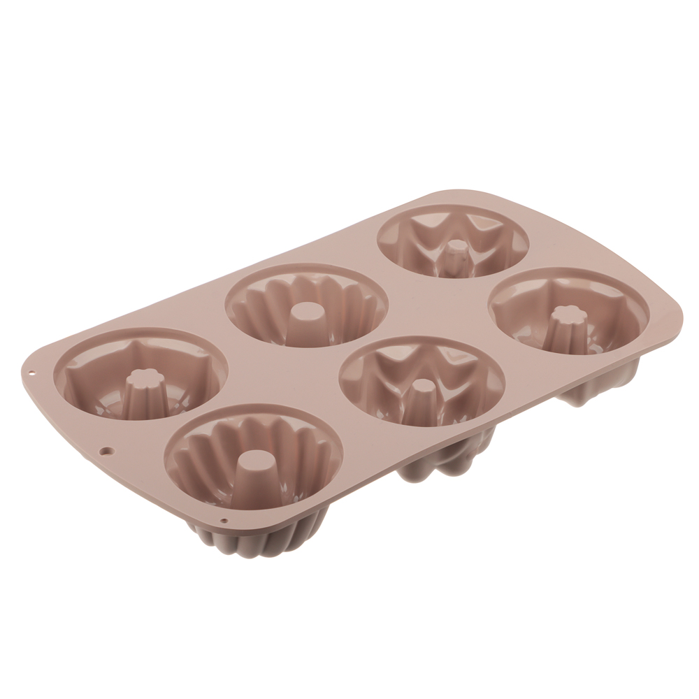 SATOSHI Алион Форма для выпечки 6 ячеек 29x17х3,8см "Цветы", силикон, арт.№ 856-149