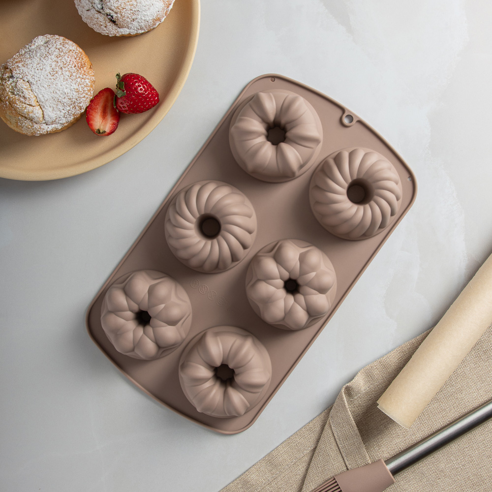 SATOSHI Алион Форма для выпечки 6 ячеек 29x17х3,8см "Цветы", силикон, арт.№ 856-149