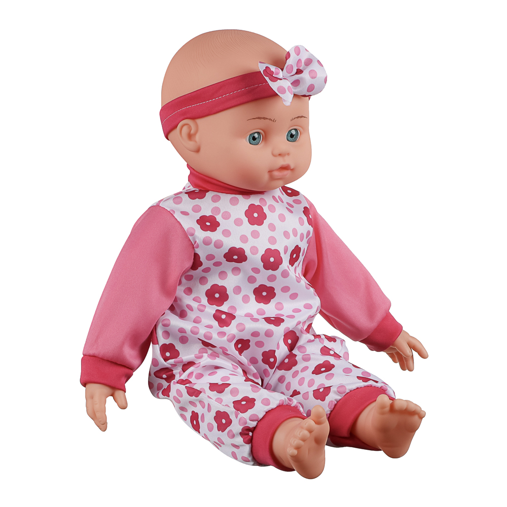 ИГРОЛЕНД Пупс мягкое тело, звук, 45 см, пластик, полиэстер, 3хAG13, 4 диз., арт.№ 267-735