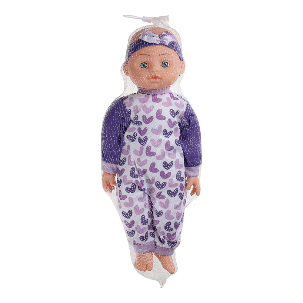 ИГРОЛЕНД Пупс мягкое тело, звук, 45 см, пластик, полиэстер, 3хAG13, 4 диз., арт.№ 267-735