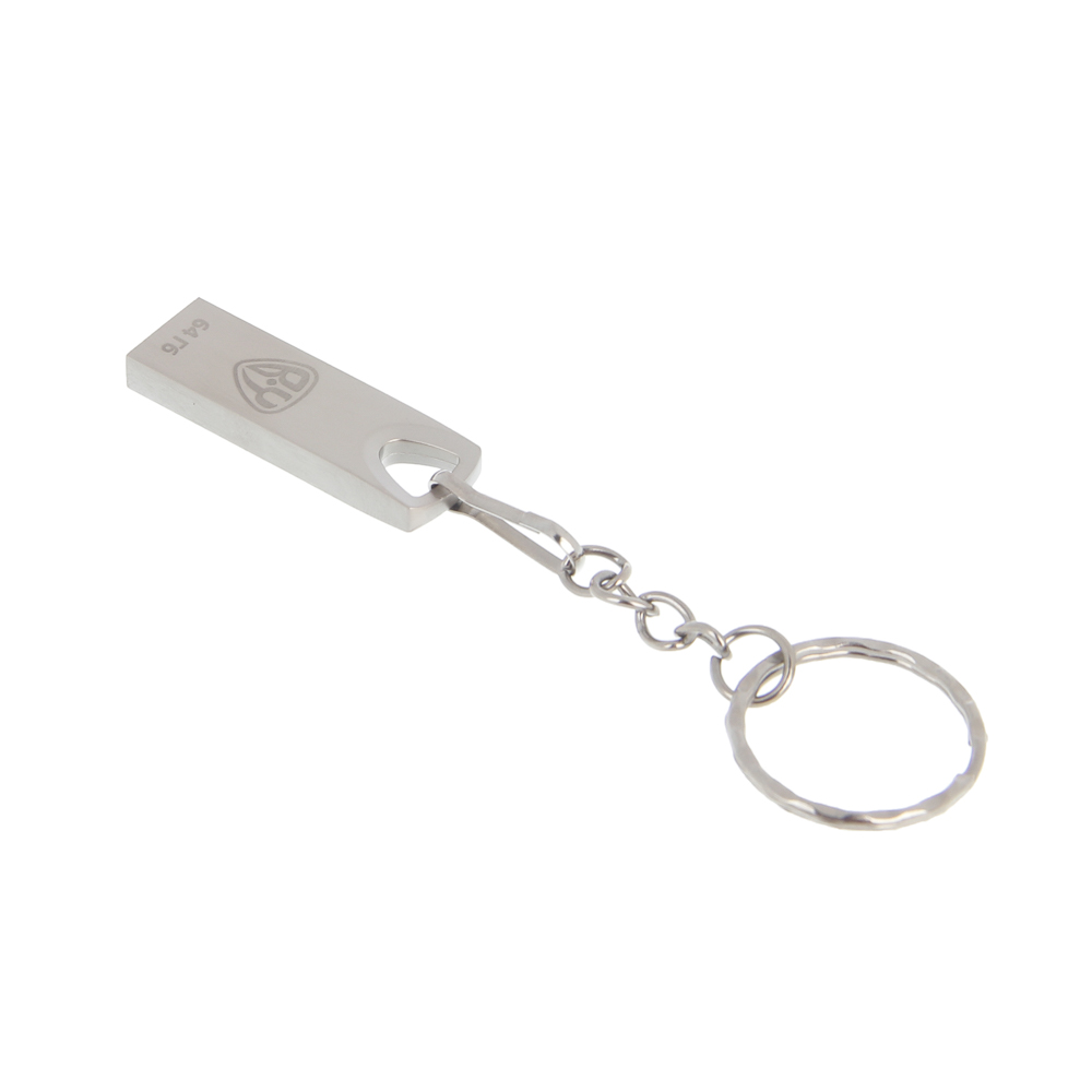 Флеш-карта USB3.0 BY 64Гб, брелок, металл, серебристый, арт.№ 405-002