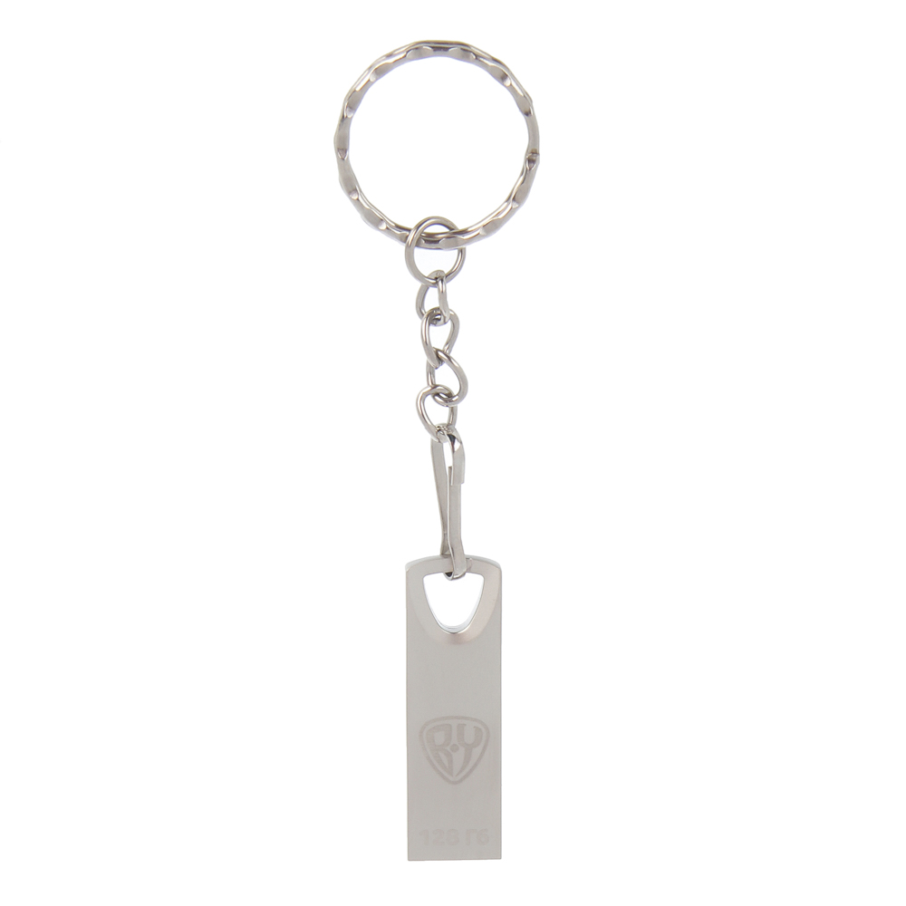 Флеш-карта USB3.0 BY 128Гб, брелок, металл, серебристый, арт.№ 405-003