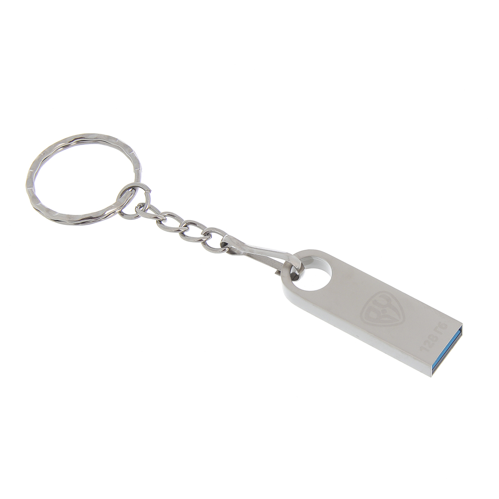 Флеш-карта USB3.0 BY 128Гб, брелок, металл, серебристый, арт.№ 405-003