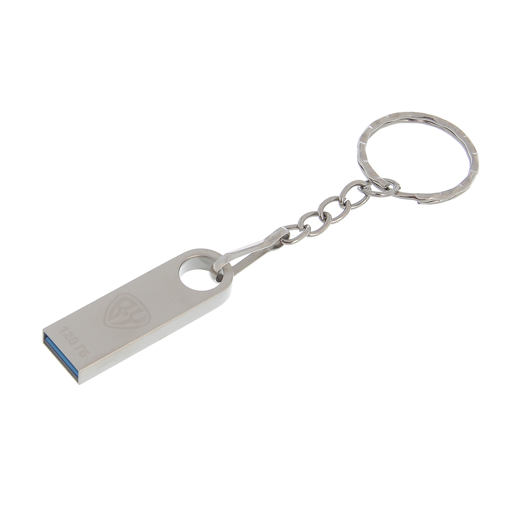 Флеш-карта USB3.0 BY 128Гб, брелок, металл, серебристый, арт.№ 405-003